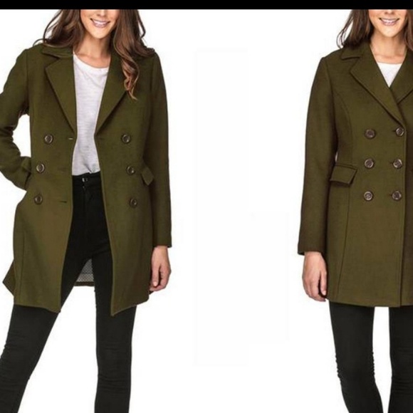 Haute Edition Jackets & Blazers - Wool Blend Double Breasted Peacoat.